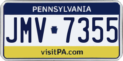 PA license plate JMV7355