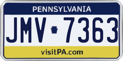 PA license plate JMV7363