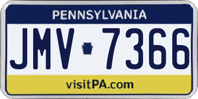 PA license plate JMV7366