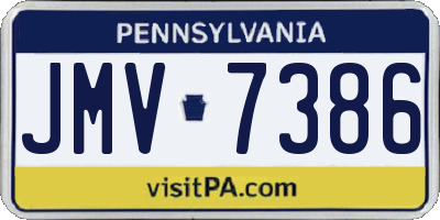 PA license plate JMV7386