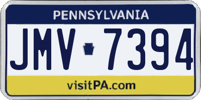 PA license plate JMV7394