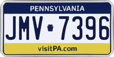 PA license plate JMV7396