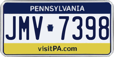 PA license plate JMV7398
