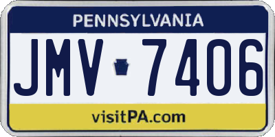 PA license plate JMV7406