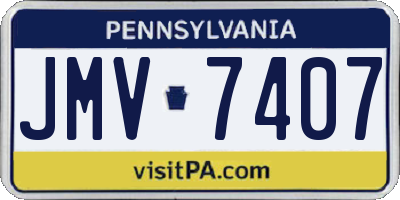 PA license plate JMV7407