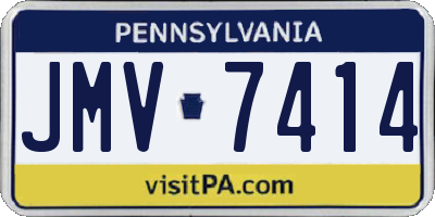 PA license plate JMV7414