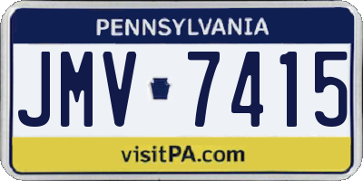 PA license plate JMV7415