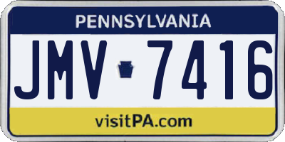 PA license plate JMV7416