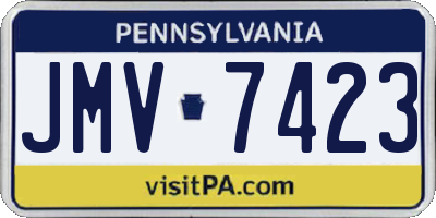 PA license plate JMV7423
