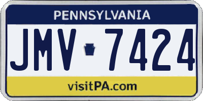 PA license plate JMV7424