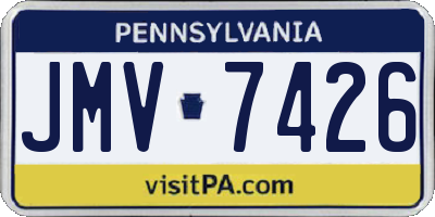 PA license plate JMV7426