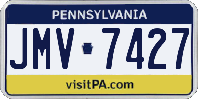 PA license plate JMV7427