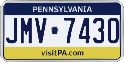 PA license plate JMV7430