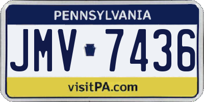 PA license plate JMV7436