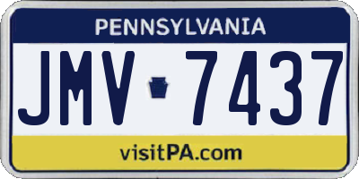 PA license plate JMV7437