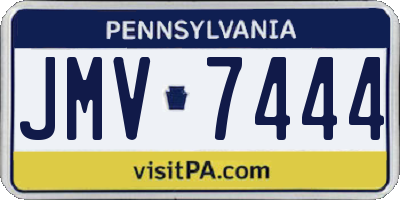 PA license plate JMV7444