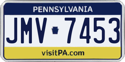 PA license plate JMV7453