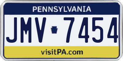 PA license plate JMV7454