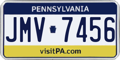 PA license plate JMV7456
