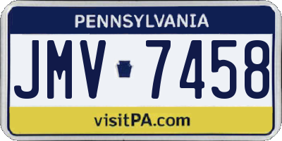 PA license plate JMV7458