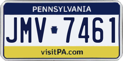 PA license plate JMV7461