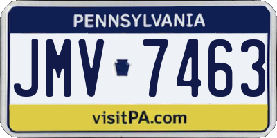 PA license plate JMV7463