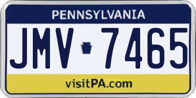 PA license plate JMV7465