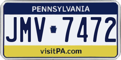 PA license plate JMV7472