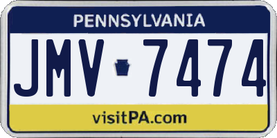 PA license plate JMV7474