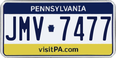 PA license plate JMV7477