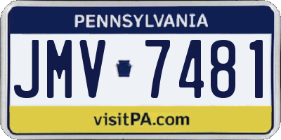 PA license plate JMV7481