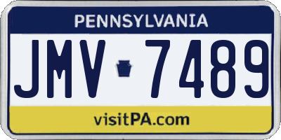 PA license plate JMV7489