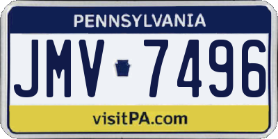 PA license plate JMV7496
