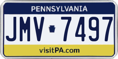 PA license plate JMV7497