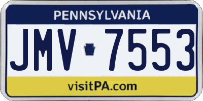 PA license plate JMV7553