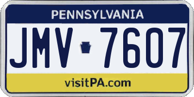 PA license plate JMV7607