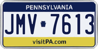 PA license plate JMV7613