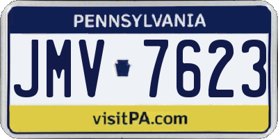 PA license plate JMV7623