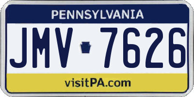 PA license plate JMV7626