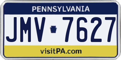 PA license plate JMV7627