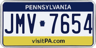 PA license plate JMV7654