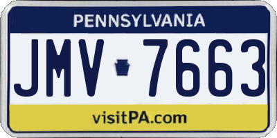 PA license plate JMV7663