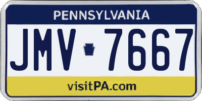 PA license plate JMV7667
