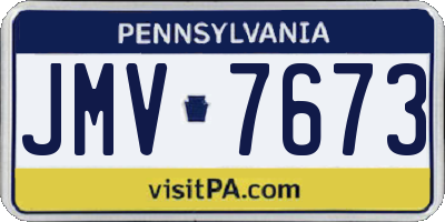 PA license plate JMV7673