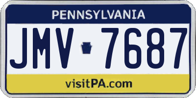 PA license plate JMV7687