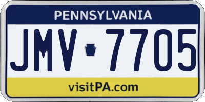 PA license plate JMV7705