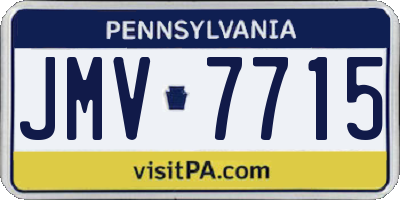 PA license plate JMV7715