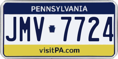 PA license plate JMV7724