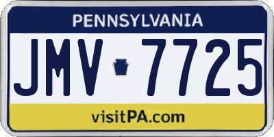PA license plate JMV7725