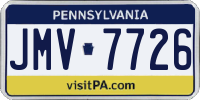 PA license plate JMV7726